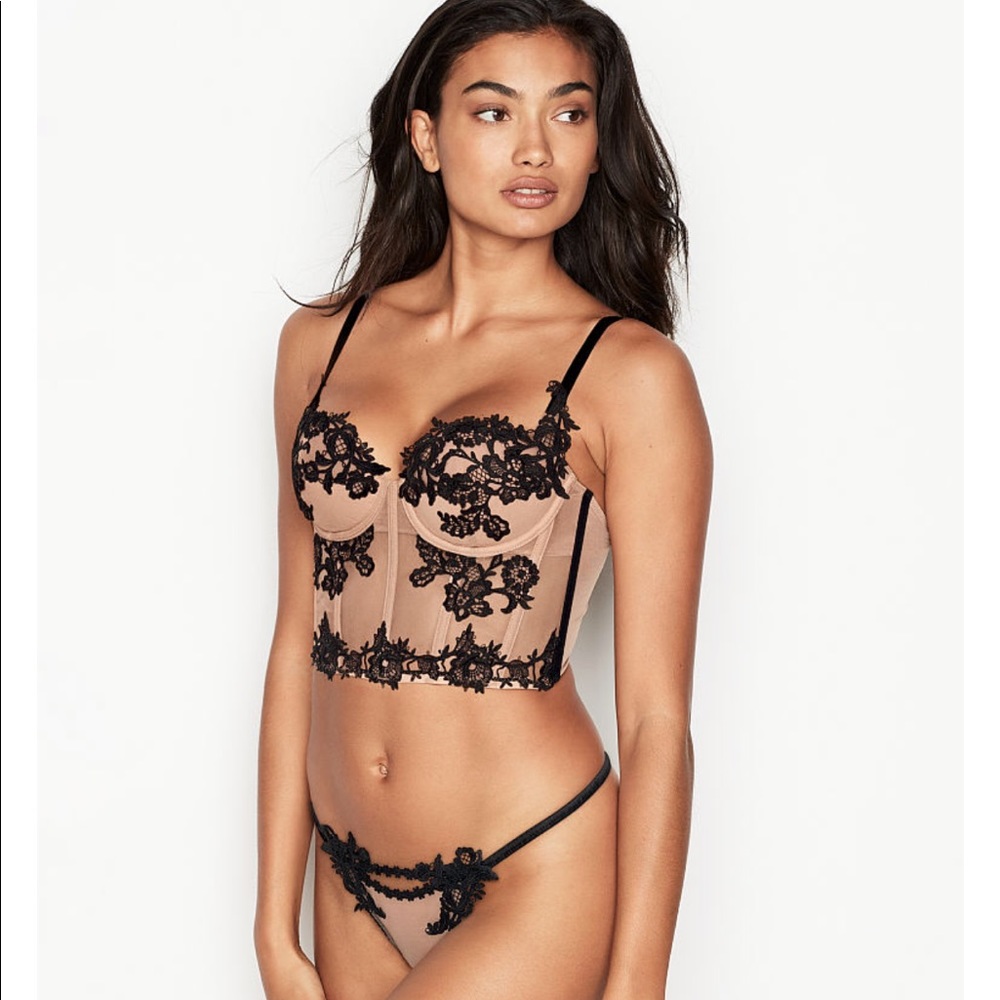 Lightly lined long line bustier